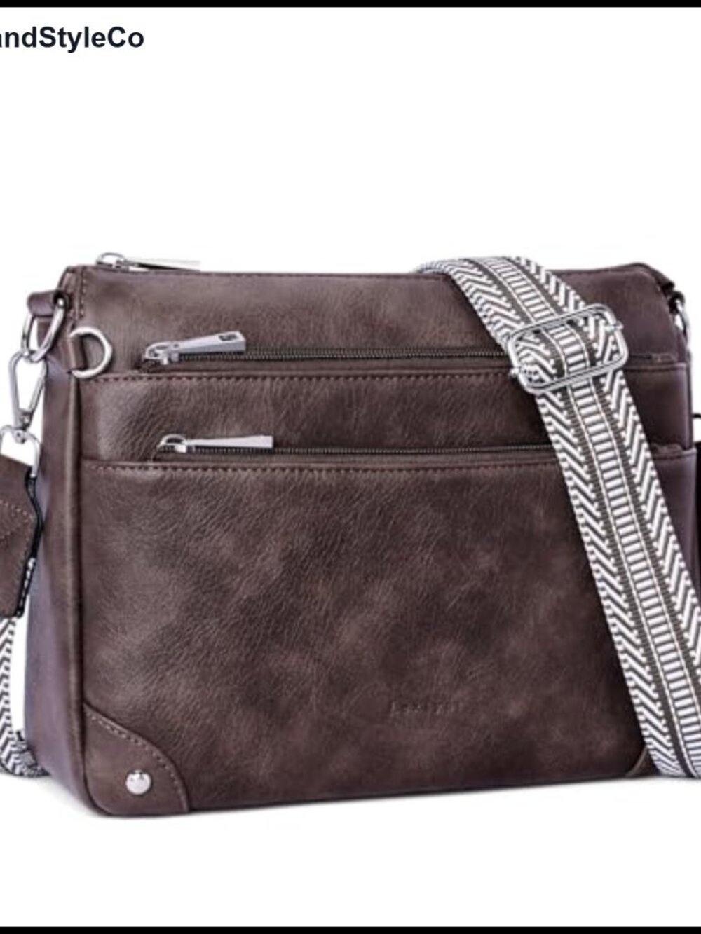 Vegan Leather RFID Crossbody Bag Medium Purse with Multiple Pockets